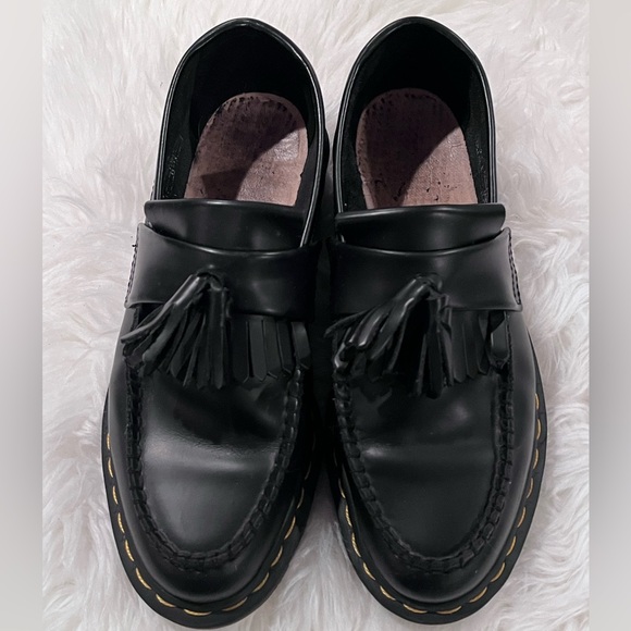 DR. MARTEN Adrian Leather Black Tassel Oxford Slip On Loafers - Womens 8 - Picture 5 of 13
